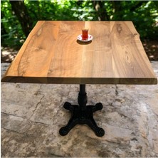 Mobilyacın Cafe Masa Ahşap Kütük Masa Aslan Ayak Kare 70X70