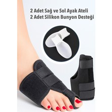 Özgürce Konforlu Halluks Valgus Gece Ateli, 2'li Silikon Başparmak Koruyucu Set