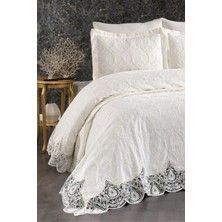 Danteel Home Harem Gipürlü Yatak Örtüsü 3 Parça (Krem)