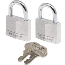 Astera Master Lock Anahtarlı 2'li Alüminyum Asma Kilit Seti, Gri, 3 x 5,2 x 1,6 cm