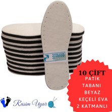 Özgürce 10 Çift Beyaz Keçe Eva Patik Tabanı, Konfor ve Şıklık Için Ideal