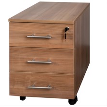 Sempre 3 Raylı Çekmeceli Ofis Keson – 4 Tekerlekli, Merkezi Kilitli Mobil Dosya Dolabı - Marbella