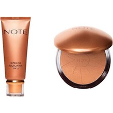 Note Sunglow 20 Bronzlaştırıcı Fondöten SPF 15 İpeksi Doku ile Tüm Ciltler için Uygun