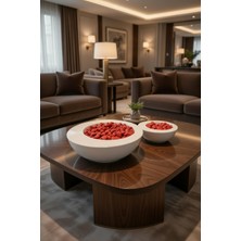 Safir Design Modern Beyaz 2'li Dekoratif Kase Seti, Zen Kase Takımı