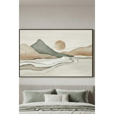 Safir Design Dingin Doğa Manzarası,pastel Renkli Soyut Çerçeveli Tablo