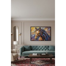 Safir Design Lüks Salon ve Ofis Dekoru Için At Temalı Çerçeveli Tablo