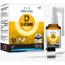 Zade Vital D3 Vitamini 1000 Iu Sprey 20 ml - Dezenfektan Hediyeli (%72 Alkol)