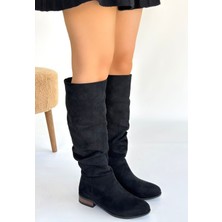 İsmiyle Al Winda Siyah Süet Körüklü Çizme