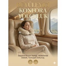 Özgürce Yumuşak Kadife Dokulu Ergonomik Seyahat Boyun Yastığı, Tam Destek ve Konfor
