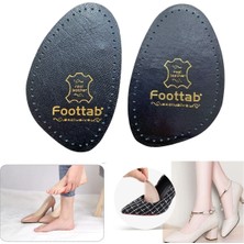 Özgürce Siyah Deri Ayakkabı Numara Küçültme Pedi ve Yarım Kaydırmaz Taban (1 Çift)