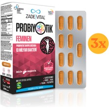 Zade Vital Feminen Probiyotik 30 Kapsül - 3 Adet (90 Kapsül) - Dezenfektan Hediyeli (%72 Alkol)