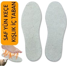 Özgürce Sıcak Tutan Yünlü Keçe Bot ve Çizme Tabanlığı, Krem, 1 Çift