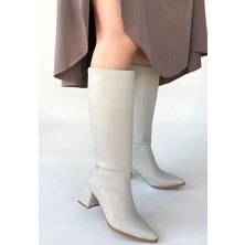 İsmiyle Al Roksa Ten Cilt Topuklu Çizme