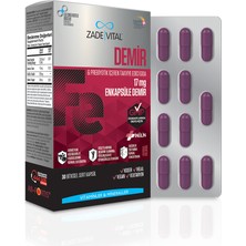 Zade Vital Demir & Prebiyotik 30 Kapsül - Dezenfektan Hediyeli (%72 Alkol)