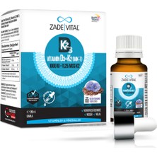 Zade Vital Vitamin D3+K2 1000 Iu Damla 20 ml - Dezenfektan Hediyeli (%72 Alkol)