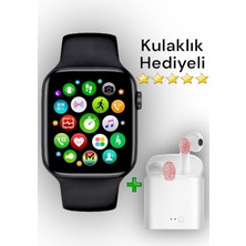 Normadia Akıllı Saat MT500(I) ve Uyumlu I12 Kablosuz Kulaklık Seti Siyah Beyaz