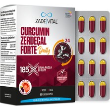 Zade Vital Curcumin Zerdeçal Forte Daily 60 Kapsül - Dezenfektan Hediyeli (%72 Alkol)
