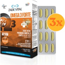 Zade Vital Omega 3 Forte Balık Yağı 40 Kapsül - 3 Adet (120 Kapsül) - Dezenfektan Hediyeli (%72 Alkol)