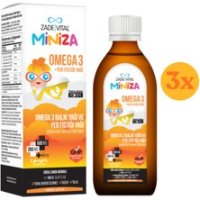 Zade Vital Miniza Omega 3 ve Yer Fıstığı 150 ml Şurup - 3 Adet (Toplam 450 ml)