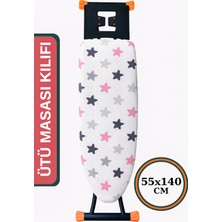 Asev Home Ütü Masası Kılıfı Büyük Boy Ipli Stoperli Keçeli Kılıfı Örtüsü Bezi 55X140CM Pole Star