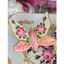 Manushum Kelebek Porselen Aksesuar-Pembe 1 Adet