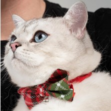 Hype Store Patipatron Ayarlanabilir Yeni Yıl Papyonlu Kedi Tasması (Çınçınlı)