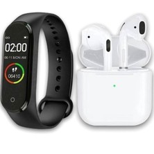 Normadia Renkli Ekran Akıllı Bileklik ve Mini Bluetooth Kulaklık Seti