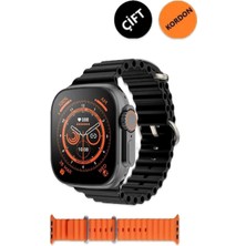 Normadia Ultra 8 Watch 49MM Titanyum Kasa Çift Kordon Hd Ekran Nfc Uyumlu