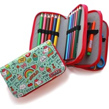 Hype Store Limmy Kalem Unicorn Desenli Kawai Organizer Kalem Kalemkutu Üç Bölmeli Kalemlik