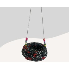 Hype Store Muhabbet Kuşları Için Hamak Salıncak Siyah-Beyaz-Kırmızı 7cm