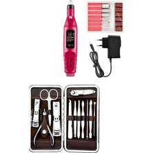 Hype Store Elektrikli 12V Tırnak Törpü Manikür Pedikür Makinesi Seti ve 12 Parça Çantalı Manikür Pedikür Set