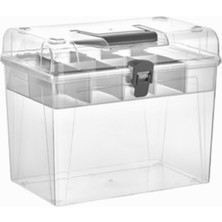 Hype Store Ayarlanabilir Plastik Bölmeli Çok Amaçlı Taşınabilir Şeffaf Organizer Makyaj Hobi Saklama Ofis Masa