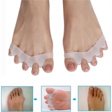 Özgürce Rahatlatıcı Silikon Ayak 5 Parmak Ayırıcı Koruyucu Çift Beyaz