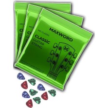 Hype Store Maxword Gt-Classic-3x Kaliteli Klasik Gitar Teli 3 Takım Set (10 Pena Hediye)