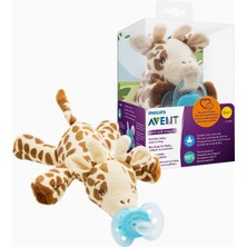 Hype Store Avent Snuggle Giraffe SCF348/11, Kuscheltier Mit Schnuller Ultra Soft, Perfektes Geschenk Für Neugeb