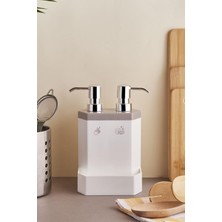 Hype Store Plastik Marlon Lecce 2’li Süngerlik Hazneli Mutfak Sıvı Sabunluk Kahverengi