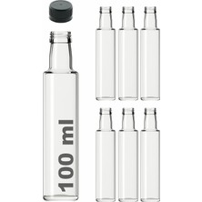 Hype Store Şeffaf 100 ml Sızdırmaz Kapaklı Boş Cam Şişe 6 Adet