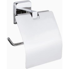 Hype Store Alper Banyo Kare Krom Yapışkanlı Kapaklı Tuvalet Kağıtlığı Wc Kağıtlık Tuvalet Kağıdı Askısı