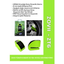 ZOVII Zt6 | Yeşil 120 Db Alarmlı Motosiklet Disk Kilidi – IP67, Su Geçirmez, Çelik Güvenlik Kilidi