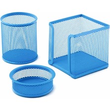 Hype Store Perfore 3 Lü Masa Üstü Set, Mavi