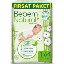 Hype Store Bebem Natural Bebek Bezi Yenidoğan 1 Beden Fırsat Paketi 64 Adet