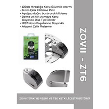 ZOVII Zt6 | Gri 120 Db Alarmlı Motosiklet Disk Kilidi – IP67, Su Geçirmez, Çelik Güvenlik Kilidi