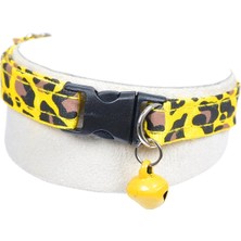 Hype Store X-Perk Zilli Kedi Köpek Taması Leopar Desenli Sarı Renk