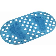 Hype Store Efe Mark Premium Serisi Banyo - Küvet Içi Kaydırmaz Vantuzlu Ayak Desenli Paspas 66,5 x 36,5 Cm, Mav