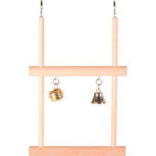 Hype Store Kuş Zilli Ahşap Çift Tünek 12X20CM