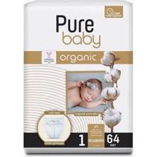 Hype Store Pure Baby Organik Pamuklu Cırtlı Bez 4'lü Paket 1 Numara Yenidogan 256 Adet