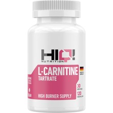 HIQ Nutrition L-Carnitine Tartare Yağ Yakımını Destekleyen 120 Kapsül Vegan Takviye