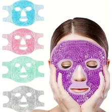 Hype Store Terapi Jel Yüz Maskesi Soğuk ve Sıcak Boncuklu Ayarlanabilir Maske (Mor)