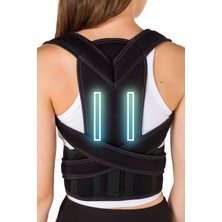 Özgürce Dik Duruş Korse, Sırt Destekli, Medikal, Çelik, Siyah, Model 3