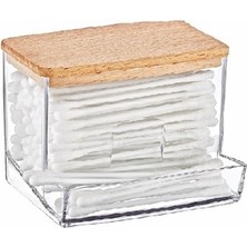 Hepta Collection Box Up Ahşap Kapak Pamuklu Çubuk Organizeri